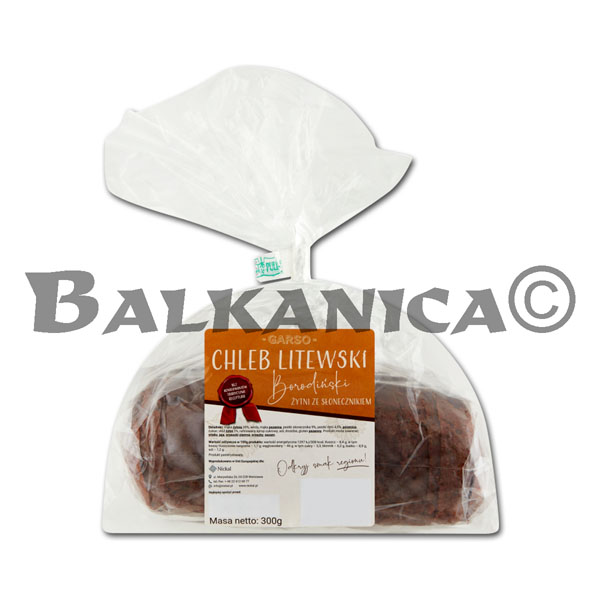 300 G PAN LITUANO DE CENTENO CON SEMILLAS DE GIRASOL BORODINSKI GARSO 300 G PAN LITUANO DE CENTENO CON SEMILLAS DE GIRASOL BORODINSKI GARSO