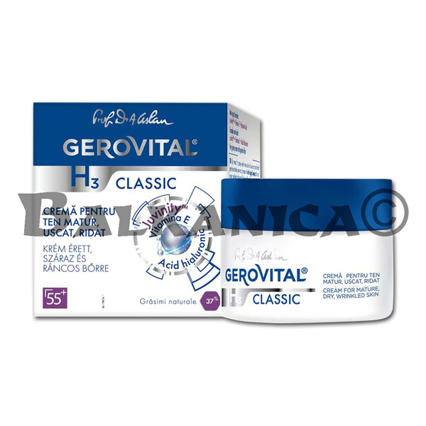 50 ML CREAM FOR MATURE WORN AND WRINKLED SKIN CLASSIC GEROVITAL H3
