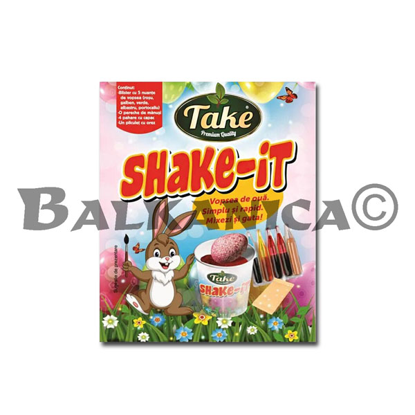 25 G SET PENTRU VOPSIT OUA KIT SI ACCESORI 5 CULORI "SHAKE-IT" TAKE 25 G SET PENTRU VOPSIT OUA KIT SI ACCESORI 5 CULORI "SHAKE-IT" TAKE