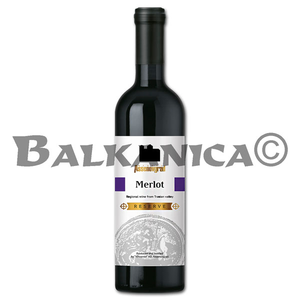 0.75 L VINO TINTO MERLOT RESERVA ASENOVGRAD 0.75 L VINO TINTO MERLOT RESERVA ASENOVGRAD