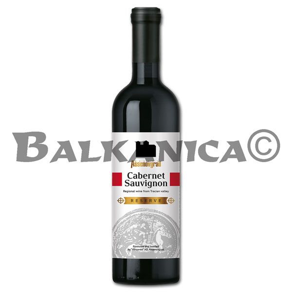 0.75 L VINO TINTO CABERNET SAUVIGNON RESERVA ASENOVGRAD 0.75 L VINO TINTO CABERNET SAUVIGNON RESERVA ASENOVGRAD