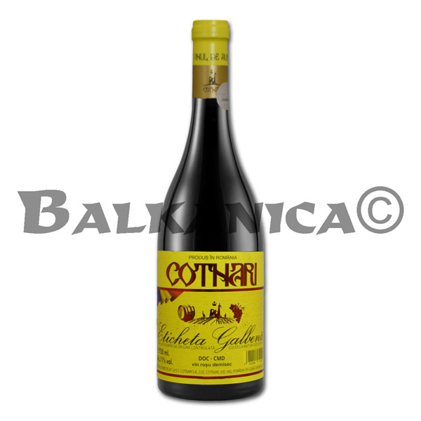 0.75 L VINO TINTO SEMISECO ETIQUETA AMARILLA COTNARI 0.75 L VINO TINTO SEMISECO ETIQUETA AMARILLA COTNARI