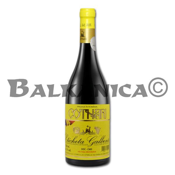 0.75 L VINO TINTO SEMIDULCE ETIQUETA AMARILLA COTNARI 0.75 L VINO TINTO SEMIDULCE ETIQUETA AMARILLA COTNARI