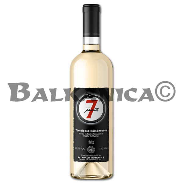 0.75 L VINO BLANCO DULCE TAMAIOASA ROMANEASCA 7 PACATE 0.75 L VINO BLANCO DULCE TAMAIOASA ROMANEASCA 7 PACATE