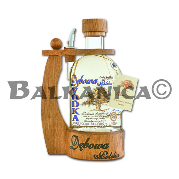0.5 L VODKA CON ASA DE ROBLE DEBOWA POLSKA 40%