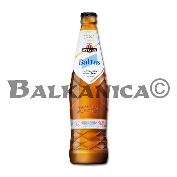 0.5 L WHEAT BEER BOTTLE UNFILTERED BALTAS SVYTURYS 5.0%-12.7P 0.5 L WHEAT BEER BOTTLE UNFILTERED BALTAS SVYTURYS 5.0%-12.7P