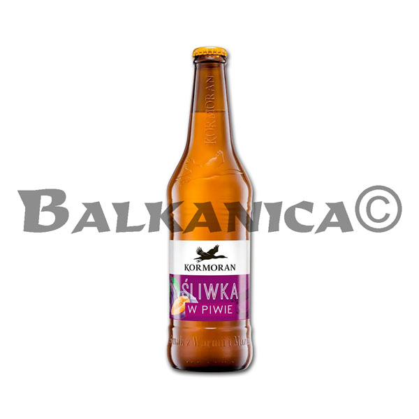 0.5 L CERVEZA BOTELLA LAGER SABOR CIRUELA KORMORAN 4.4%-14.5P
