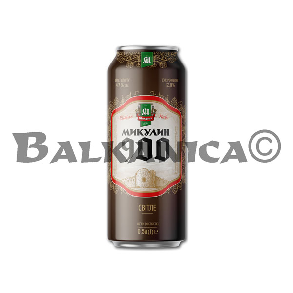 0.5 L BEER BCAN LIGHT 900 MYKULYN 4.7%-12P