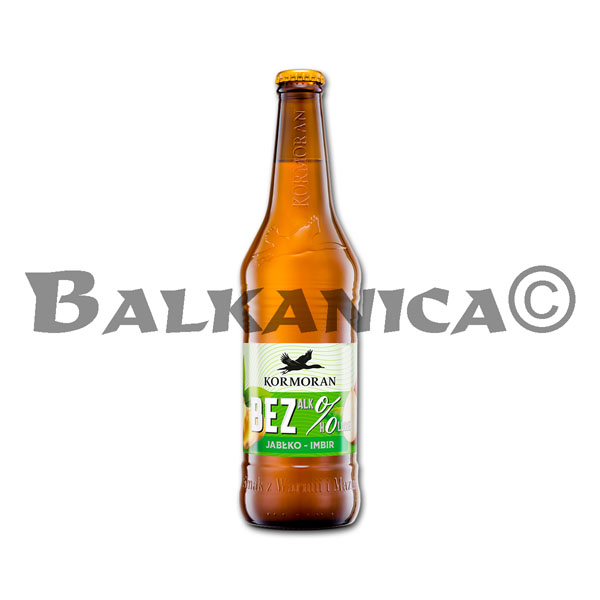 0.5 L CERVEZA BOTELLA SIN ALCOHOL MANZANA-JENGIBRE KORMORAN 0.5%-10.6P