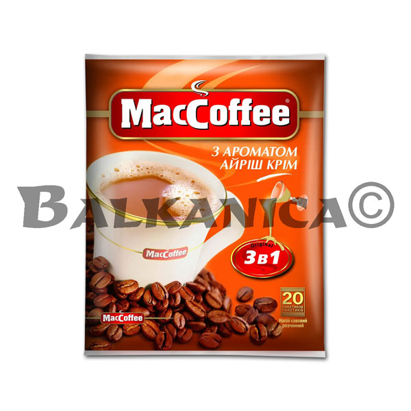 PACK (20 X 18 G) COFFEE 3 IN 1 IRISH CREAM MACCOFFEE